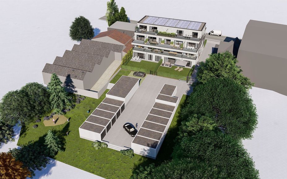 Nieuwbouwproject HORTUS: een architecturaal pareltje

Op een topligging in Ninove wordt binnenkort dit schitterend appartementsgebouw opgetrokken;

GELIJKVLOERS:
4 gelijkvloerse appartementen met 2 slaapkamers met privétuinen

EERSTE VERDIEPING:
3 appart