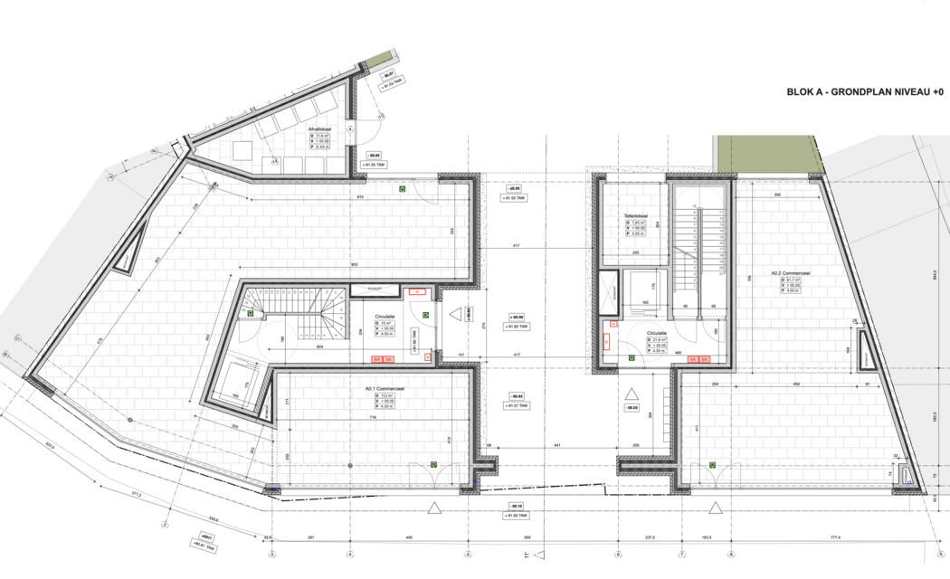 Plan gelijkvloers Blok A