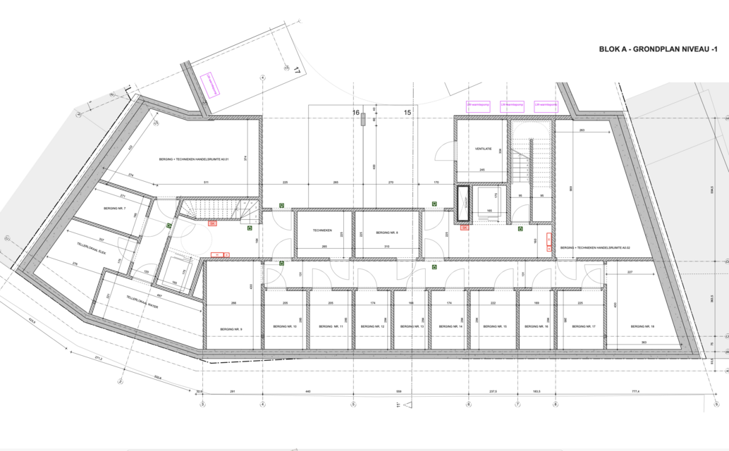 Plan kelderverdeping Blok A