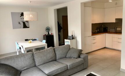 Leemans Immobiliën vous propose ce confortable appartement de deux pièces au centre de Grand-Bigard. L'appartement fait partie d'une résidence construite en 2014 et est donc en très bon état. L'appartement a une superficie de 75 m² et est pratiqueme